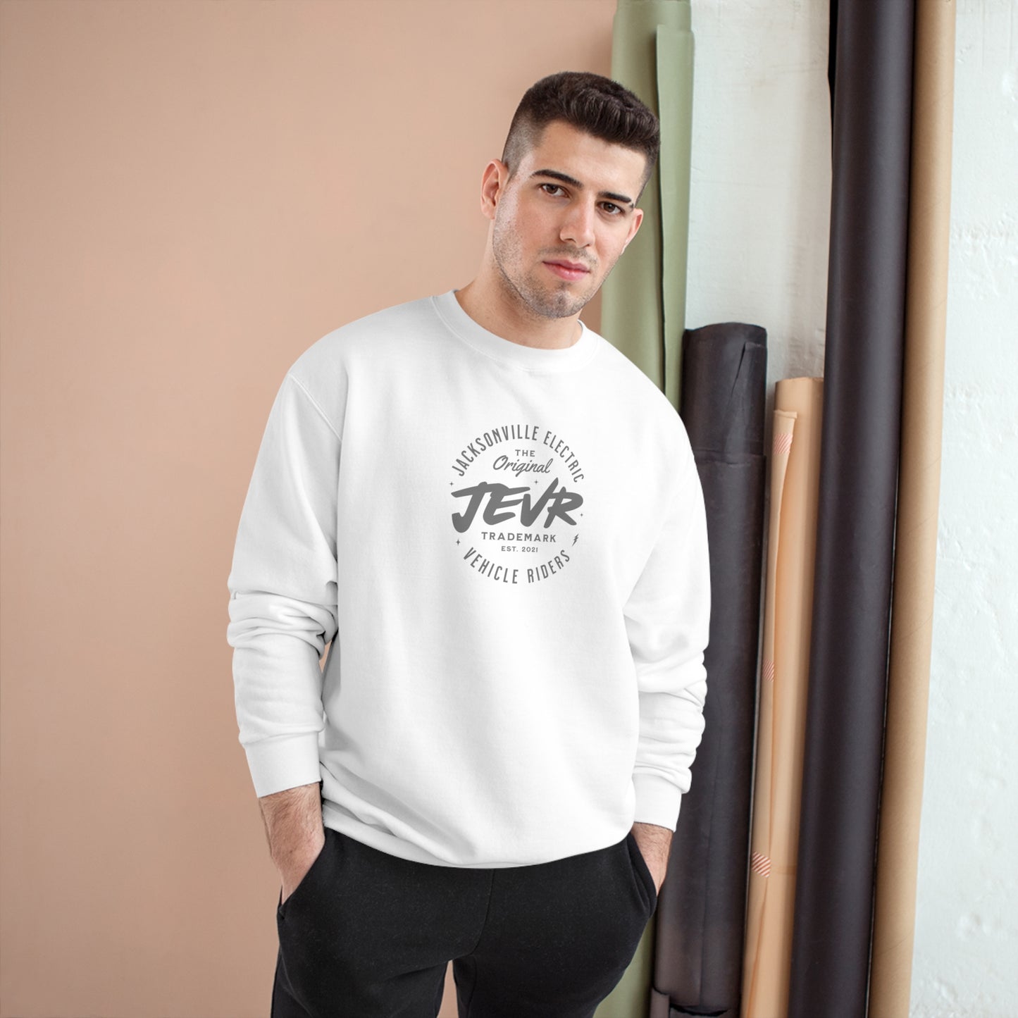 Official JEVR Emblem Champion Brand Sweatshirt (10 Colors)