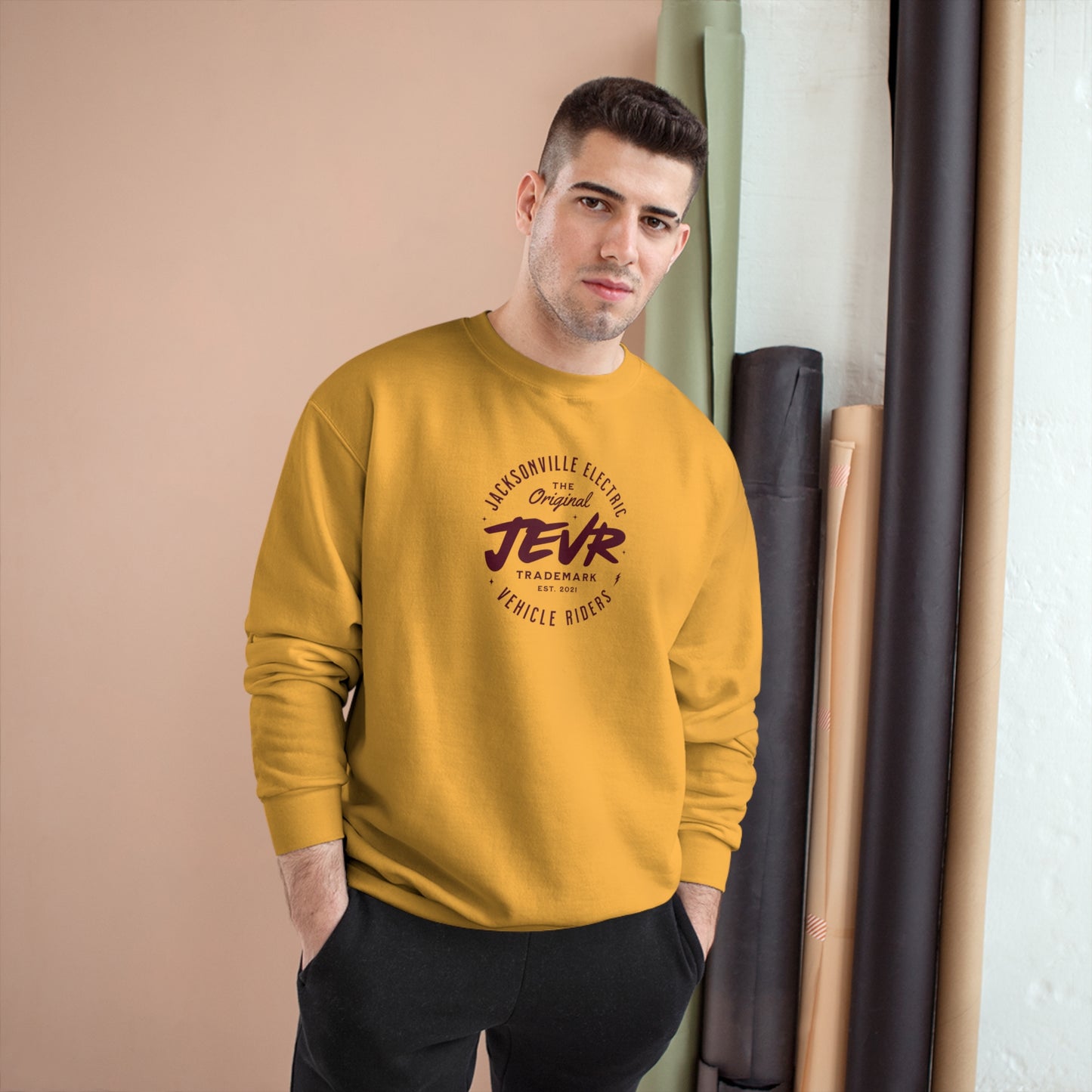 Official JEVR Emblem Champion Brand Sweatshirt (10 Colors)