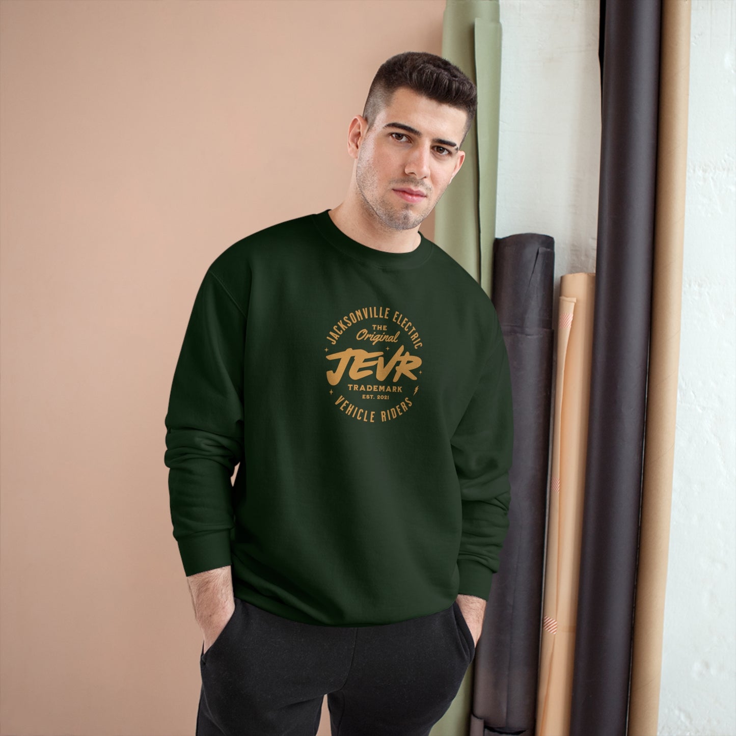 Official JEVR Emblem Champion Brand Sweatshirt (10 Colors)