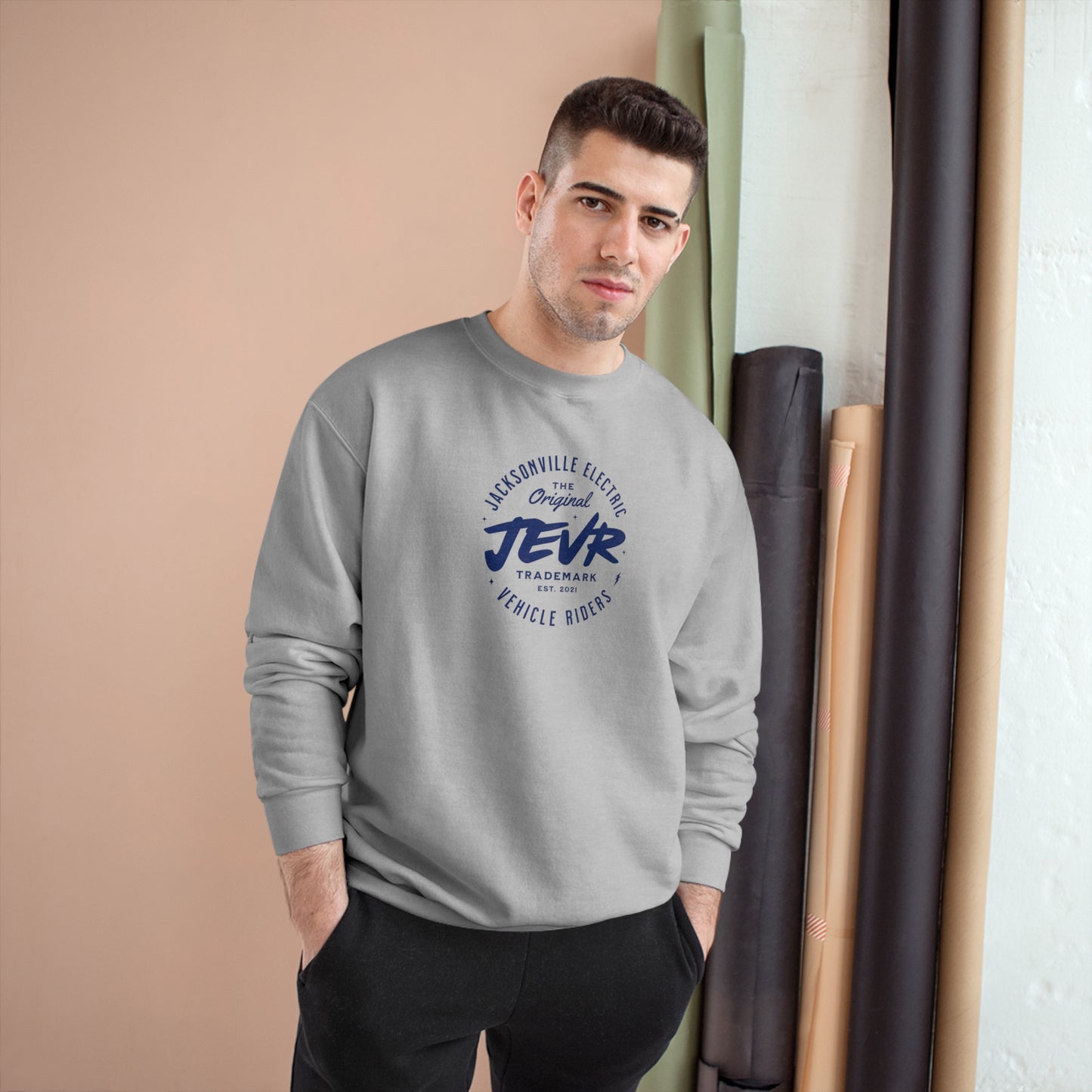 Official JEVR Emblem Champion Brand Sweatshirt (10 Colors)