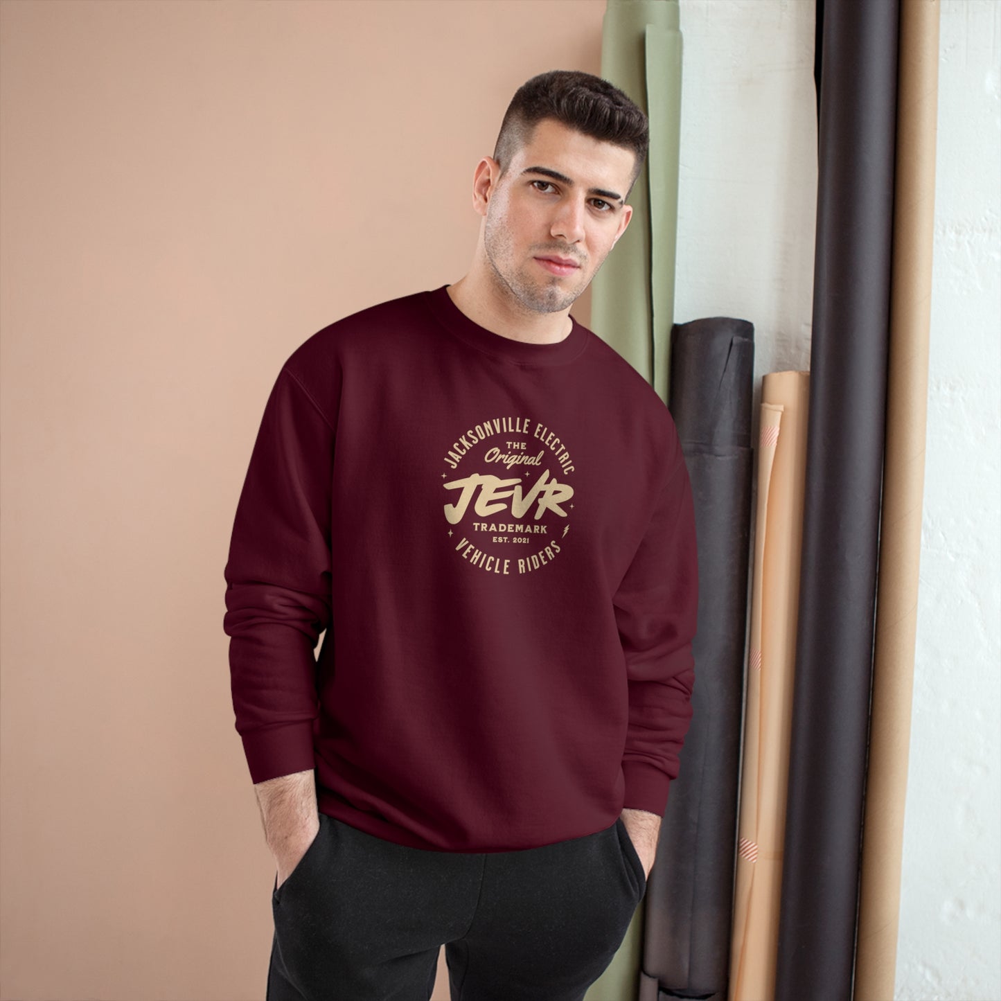 Official JEVR Emblem Champion Brand Sweatshirt (10 Colors)