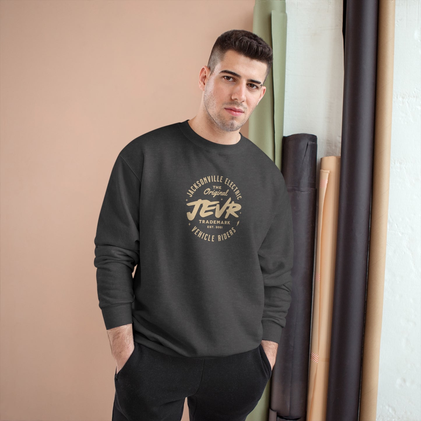 Official JEVR Emblem Champion Brand Sweatshirt (10 Colors)