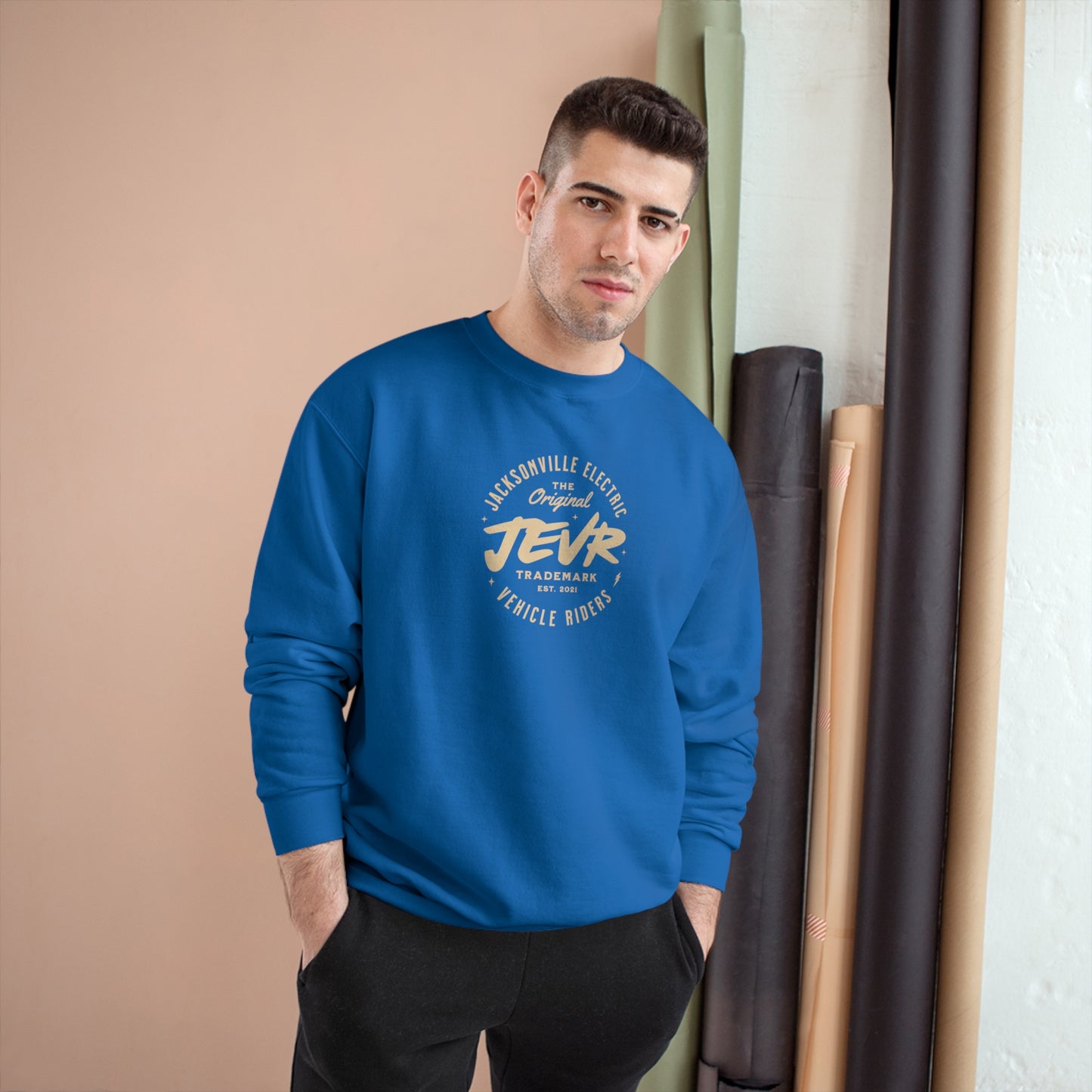 Official JEVR Emblem Champion Brand Sweatshirt (10 Colors)