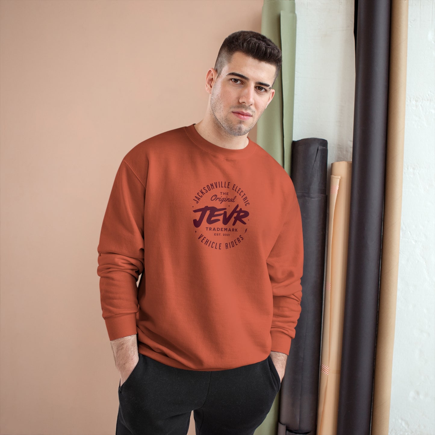 Official JEVR Emblem Champion Brand Sweatshirt (10 Colors)